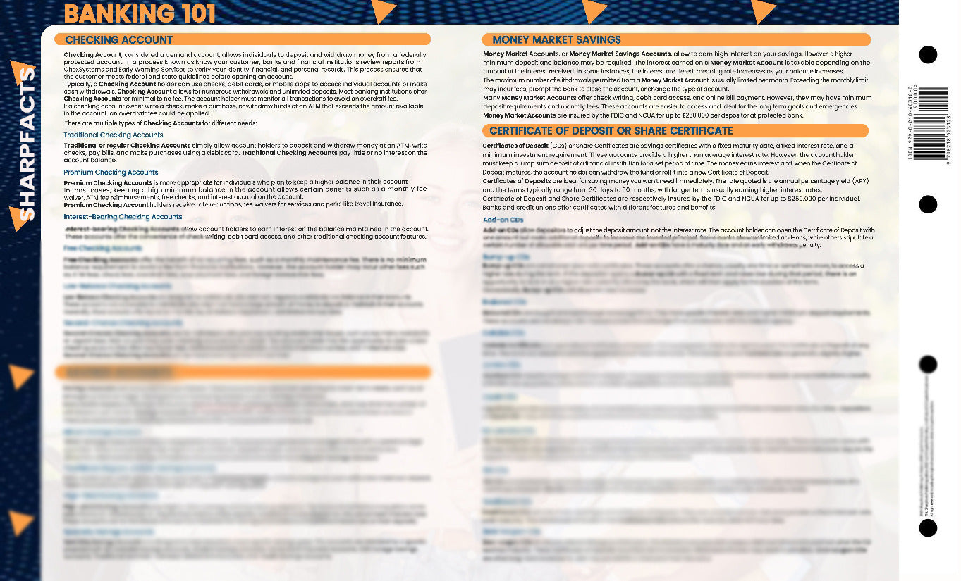 Banking 101 SharpFacts Laminated Learning Guide (Consumers Deposit Accounts) Digital