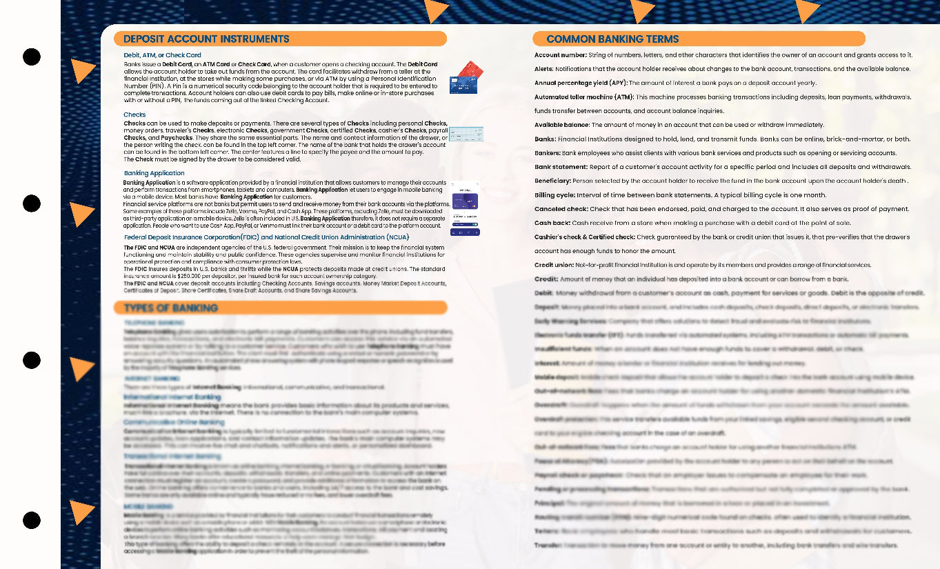 Banking 101 SharpFacts Laminated Learning Guide (Consumers Deposit Accounts) Physical