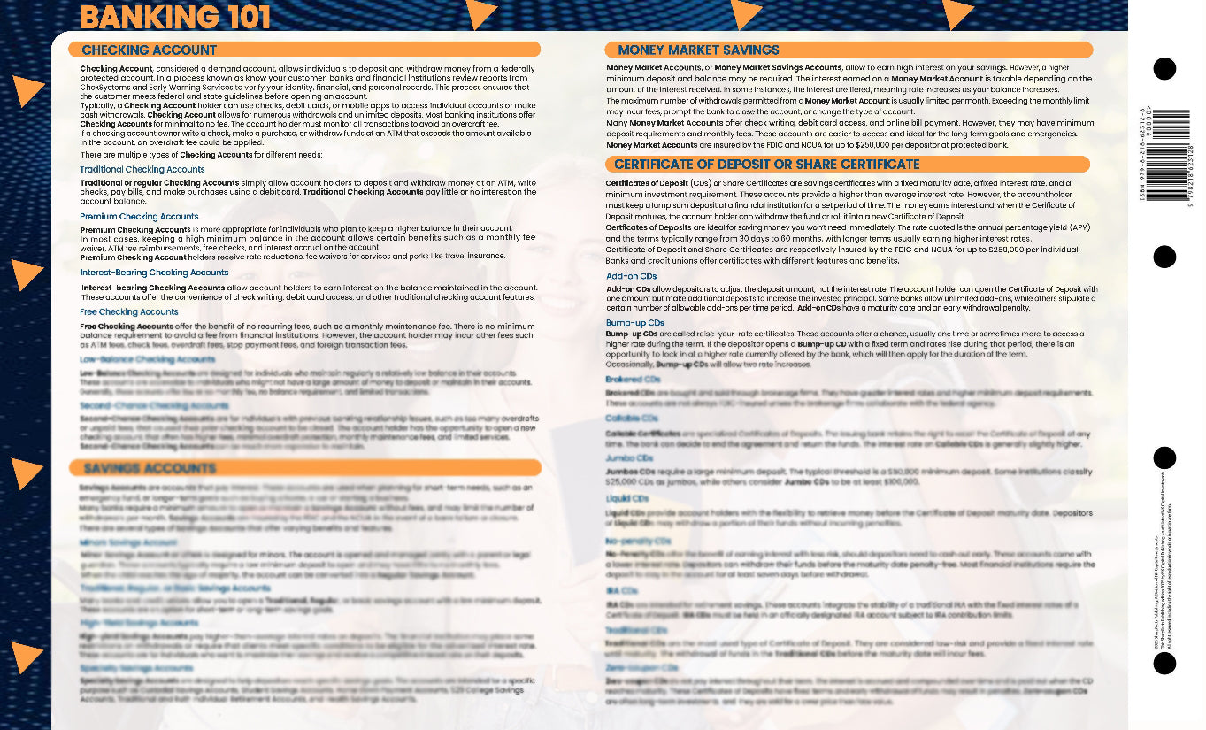 Banking 101 SharpFacts Laminated Learning Guide (Consumers Deposit Accounts) Physical